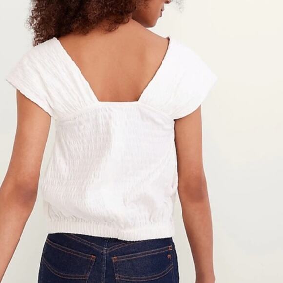 Madewell Crinkle-Knit Button Front Top Size M - Picture 8 of 8